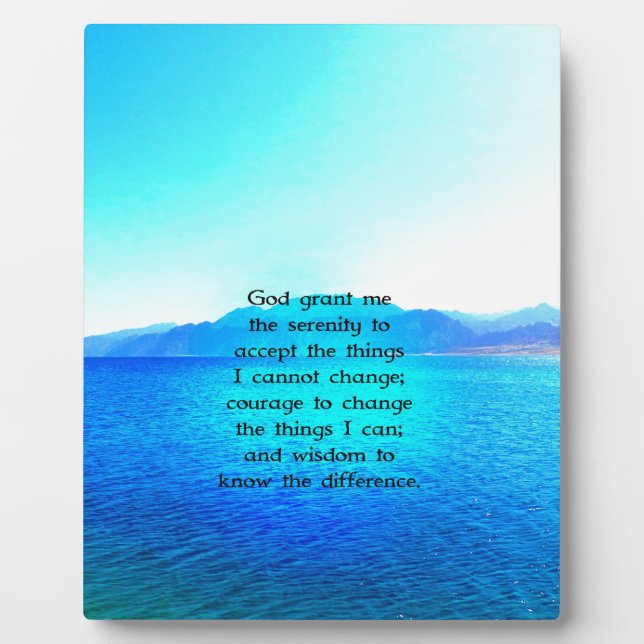 Plaque Photo Serenity Prayer (Devant)
