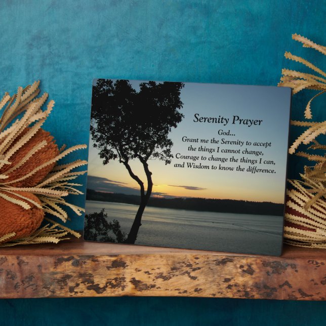Plaque Photo Serenity Prayer Evening Sunset Photo (Côté)