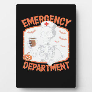 Plaque Photo Service d'urgence Funny Halloween Nurse Essenti
