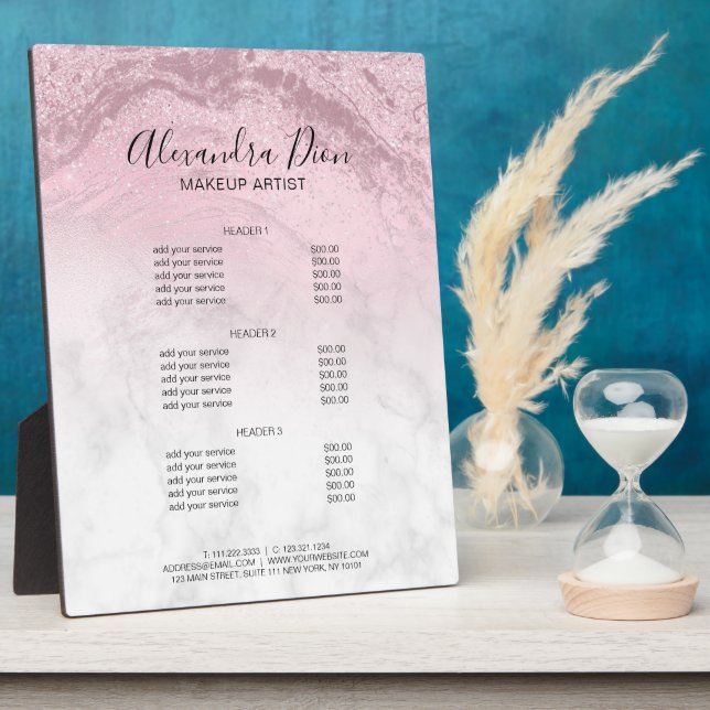 Plaque Photo Services de maquillage de parties scintillant en m (Côté)