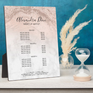 Plaque Photo Services de maquillage en marbre de parties scinti