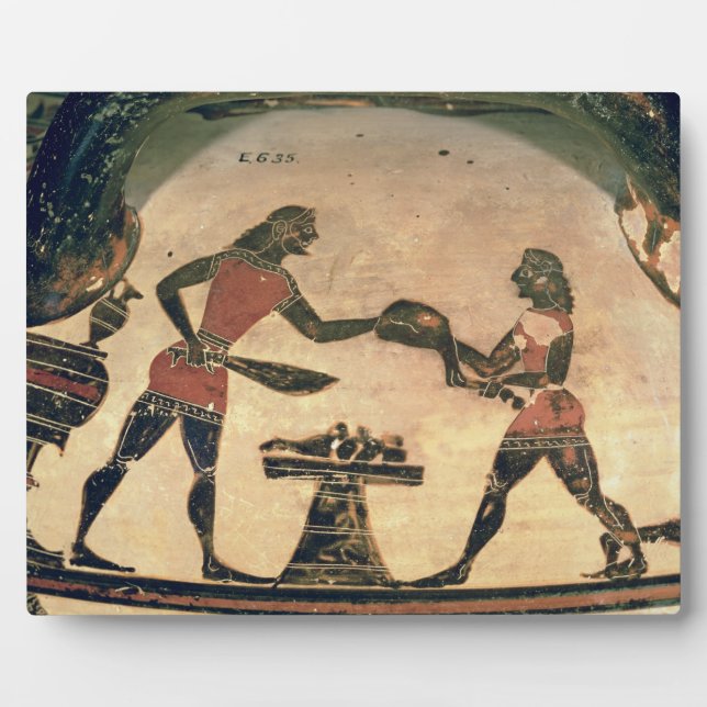 Plaque Photo Serviteurs Préparer la nourriture pour un symposiu (Devant)