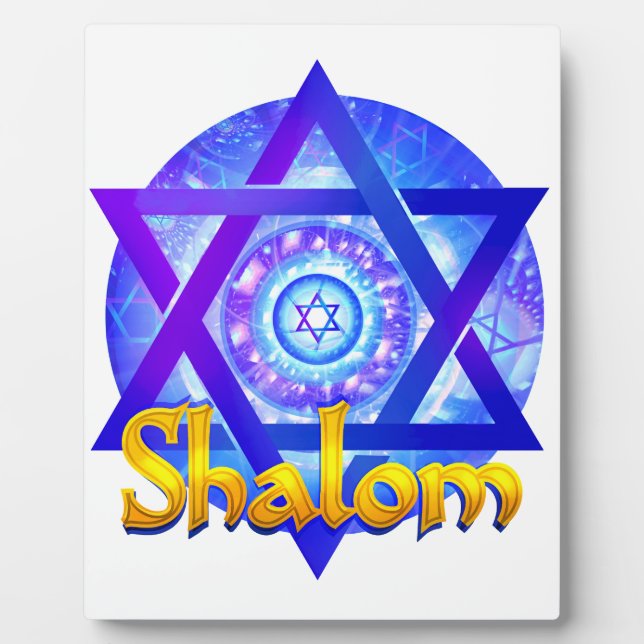 Plaque Photo SHALOM with Star of David Medallion (Devant)