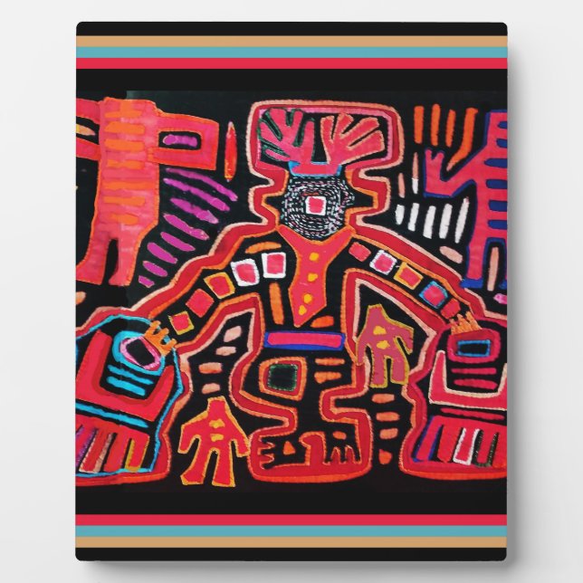 Plaque Photo Shaman Tribal Indien Cuna Avec Vans (Devant)