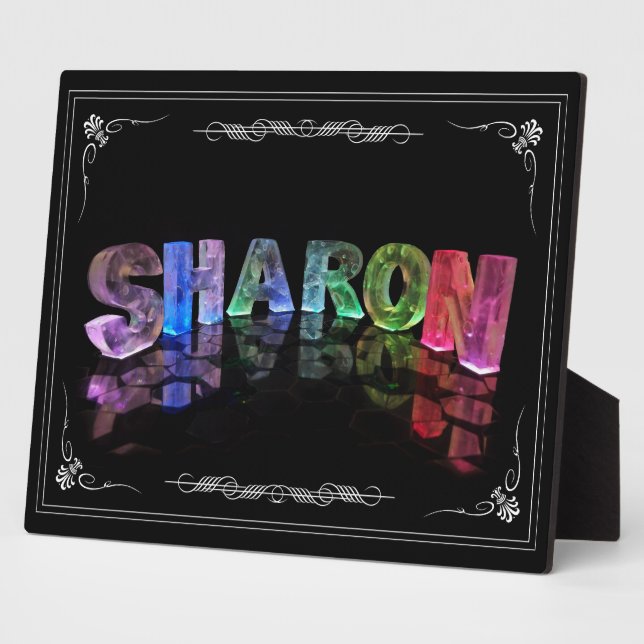 Plaque Photo Sharon - Le nom Sharon en lumières 3D (Photographi (Côté)