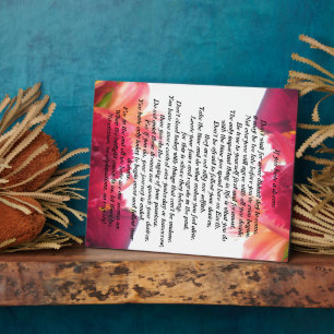 Plaque Photo Si vous avez un poème de rêve Fleurs thème Peste