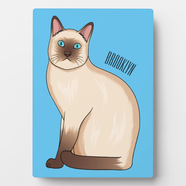 Plaque Photo Siamese cat cartoon (Devant)