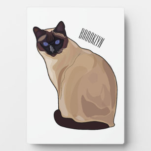 Plaque Photo Siamese cat cartoon