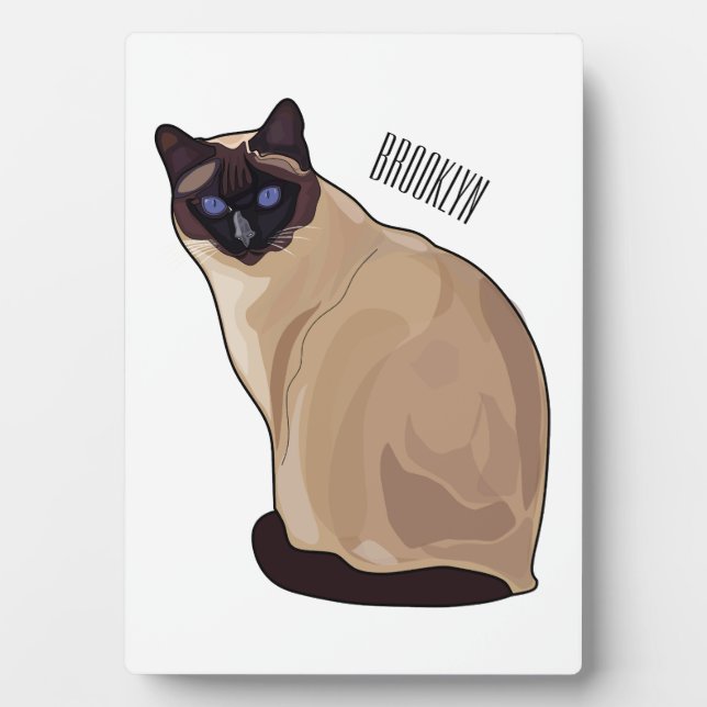Plaque Photo Siamese cat cartoon (Devant)