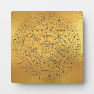 Plaque Photo Sigillum Dei Aemeth Pentagram Occulte Sigile Or