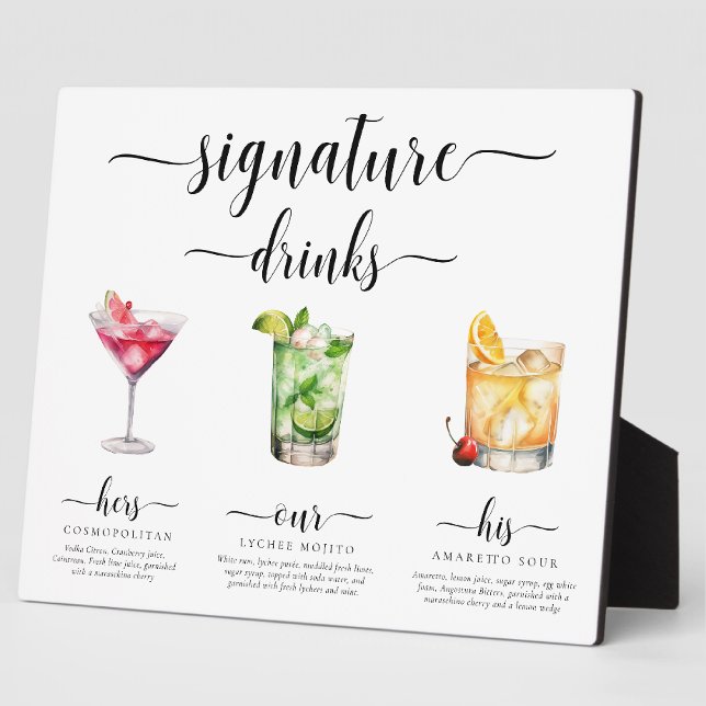 Plaque Photo Signal boisson Leyton Modern Minimal Signature (Créateur téléchargé)