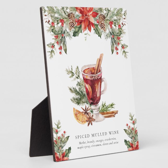 Plaque Photo Signature de la barre à vin multicouche de Noël (Côté)