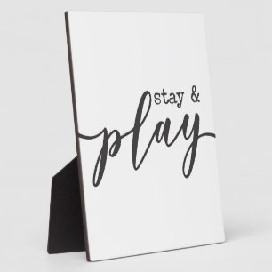 Plaque Photo Signe de la salle de jeu pour enfants Stay & Play