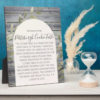 PLAQUE PHOTO SIGNE DU MARIAGE DE LA TABLE DES COOKIES PITTSBURG