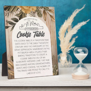 PLAQUE PHOTO SIGNE DU MARIAGE DE LA TABLE DES COOKIES PITTSBURG