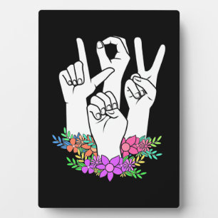 Plaque Photo Signe main ASL de l'enseignant