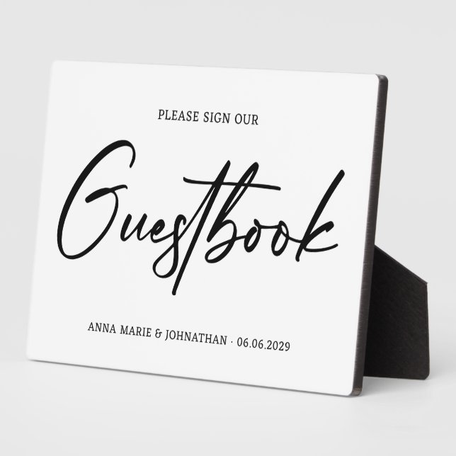 Plaque Photo Signer le signe Mariage du livre d'or (Côté)