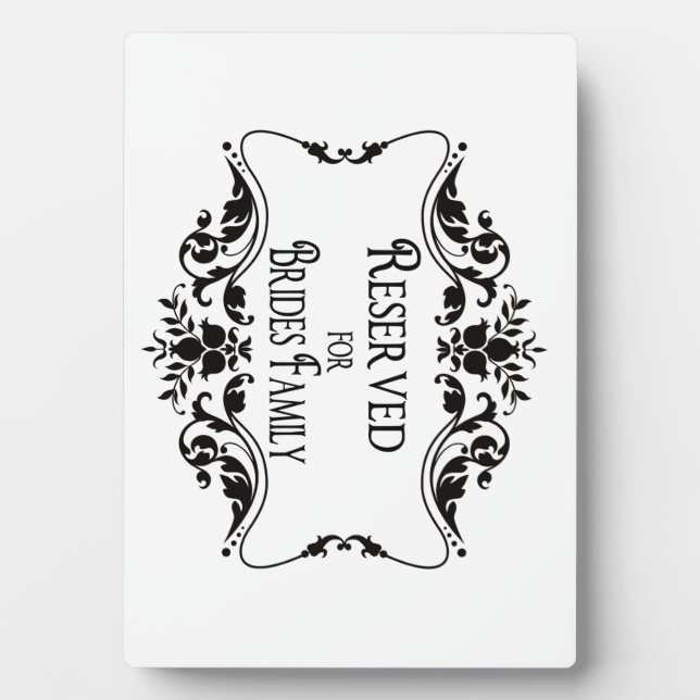 Plaque Photo Signes de table réservés (Devant)