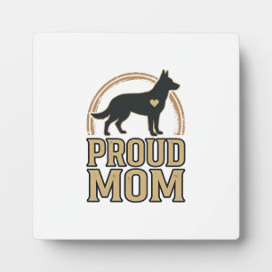 Plaque Photo Silhouette de chien de mère fière Design vectoriel
