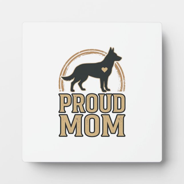 Plaque Photo Silhouette de chien de mère fière Design vectoriel (Devant)