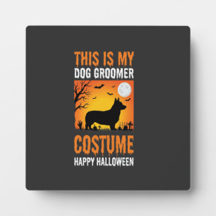 Plaque Photo Silhouette de Costume de Toiletteur de Chien pour