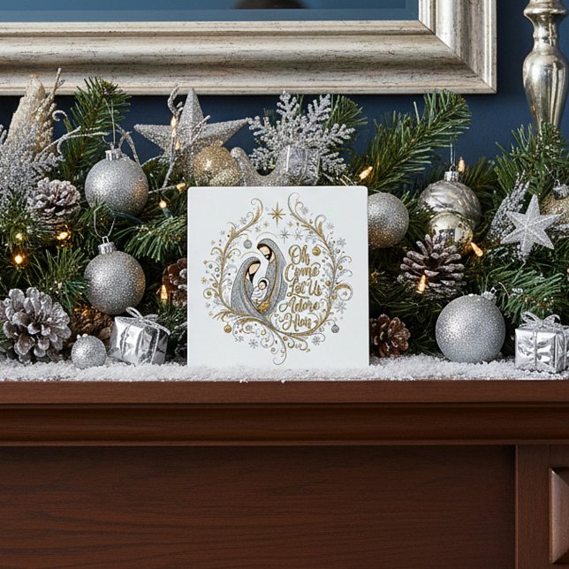 Plaque Photo Silver and gold nativity Christmas (Créateur téléchargé)