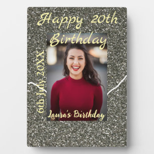Plaque Photo Silverglitter photo 20e anniversaire ajouter nom d