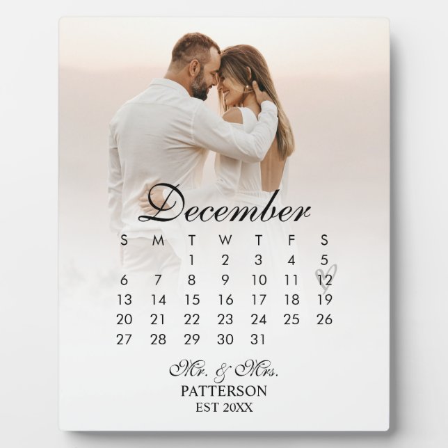 Plaque Photo Simple and Modern Wedding Date (Devant)