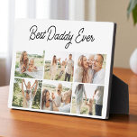 Plaque Photo Simple Best Daddy Ever Custom 6 Photo Collage<br><div class="desc">Keep it heartfelt and timeless with this simple 6 photo collage plaque featuring the message Best Daddy Ever. Designed with a clean layout to highlight your favorite memories, this custom wood plaque is the perfect gift for Fathers Day, birthdays, or just to show love and appreciation. Printed on smooth, durable...</div>