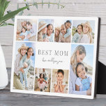 Plaque Photo Simple Best Mom Photo Collage<br><div class="desc">Personalized "Best Mom" Photo Plaque with Easel Stand. This simple and elegant photo plaque with an easel stand is a beautiful way to showcase cherished memories. The design features space for eight photos, arranged in a border around the edges, while keeping the focus on the meaningful text in the center....</div>