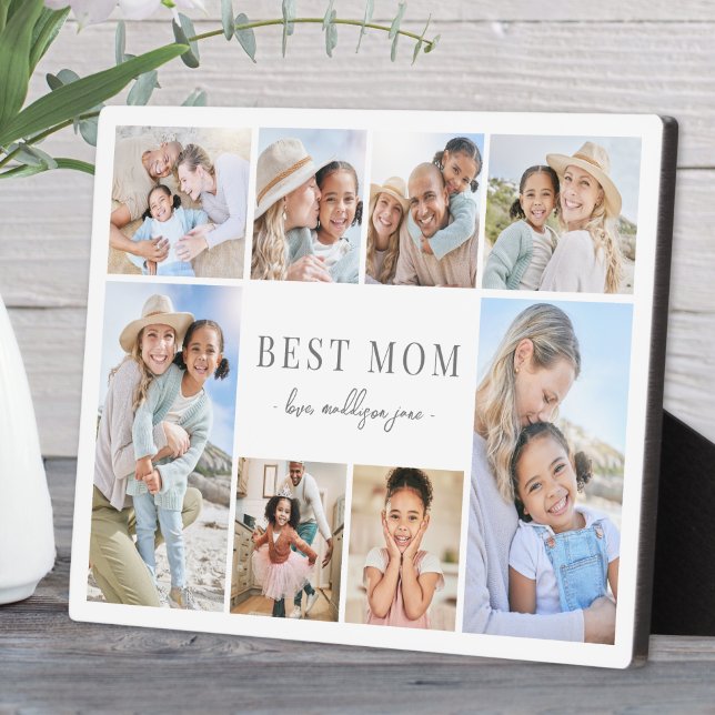 Plaque Photo Simple Best Mom Photo Collage (Simple Best Mom Photo Collage plaque)