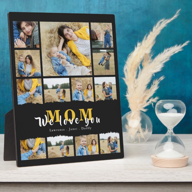 Plaque Photo Simple Black grand-mère Maman photo collage mère j (Côté)