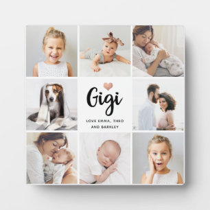 Plaque Photo Simple et chic   Collage de photos et coeur pour G