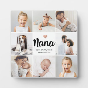 Plaque Photo Simple et chic   Collage de photos et coeur pour N