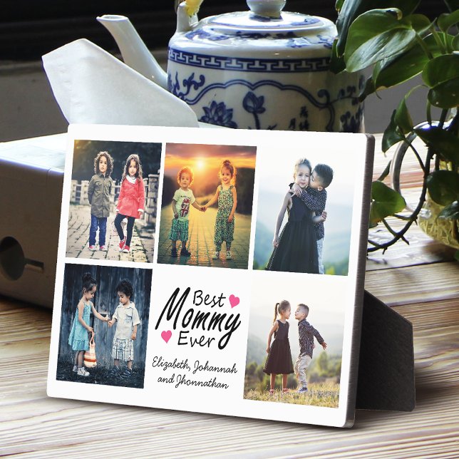 Plaque Photo Simple Fête des Mères Photo Collage Meilleure Mama (Créateur téléchargé)