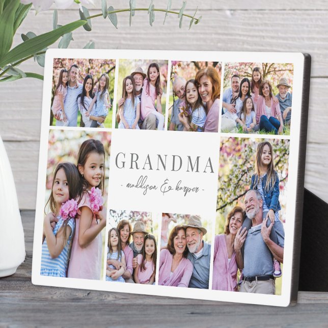 Plaque Photo Simple Grandma Photo Collage (Simple Grandma Photo Collage plaque)