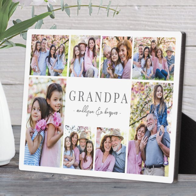 Plaque Photo Simple Grandpa Photo Collage (Simple Grandpa Photo Collage plaque)