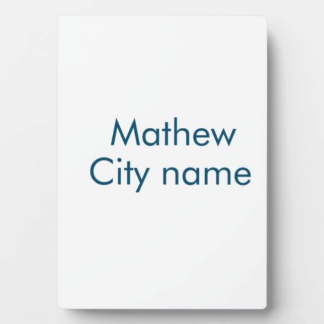 Plaque Photo simple lettre initiale monogramme ajouter votre no (Devant)
