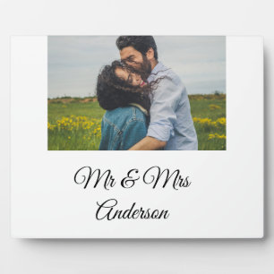 Plaque Photo Simple minimal mr and mrs add your name photo wedd