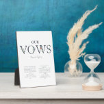 Plaque Photo Simple Modern Wedding Vows Greenery<br><div class="desc">Simple Modern Wedding Vows Greenery plaque</div>