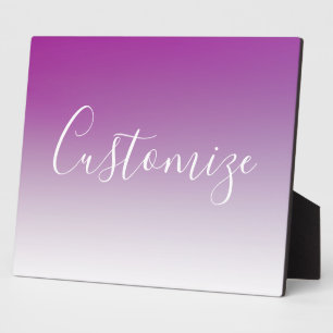 Plaque Photo Simple Moderne Dégradé Ombre Violet Minimaliste