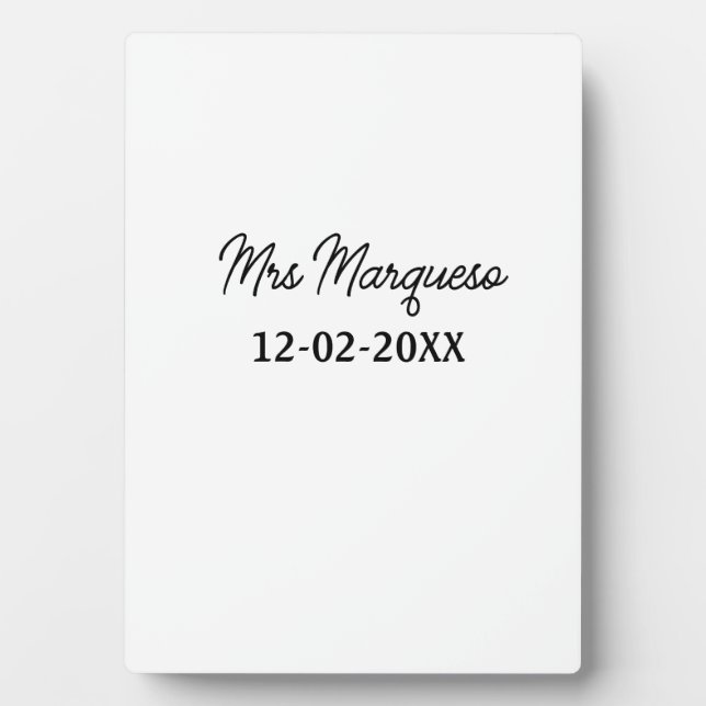 Plaque Photo simple monogramme minimal Mme M. nom date année Th (Devant)