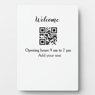Plaque Photo Simple ouverture de bienvenue code barre QR ajoute