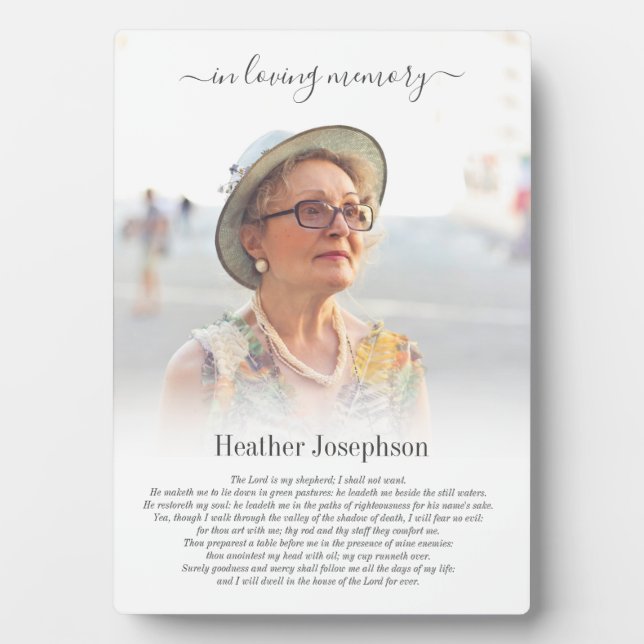 Plaque Photo Simple Photo de mémorial de psaume (Devant)