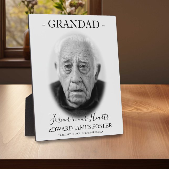 Plaque Photo Simple pour toujours dans notre Mémorial des Coeur (Créateur téléchargé)