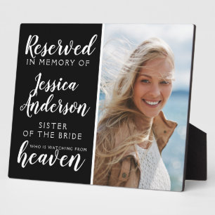 Plaque Photo Sister of the Bride Reserved Heaven Photo
