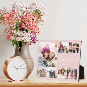 Plaque Photo Sisterhood Script BFFs Heart 7 Photo Grid Collage