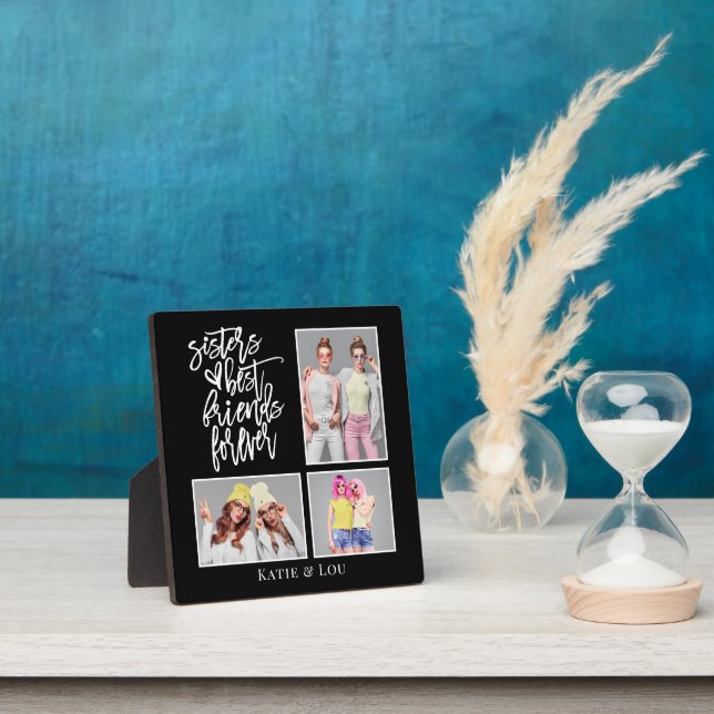 Plaque Photo Sisters Best Friends Forever script 3 Photo Noir (Insitu)