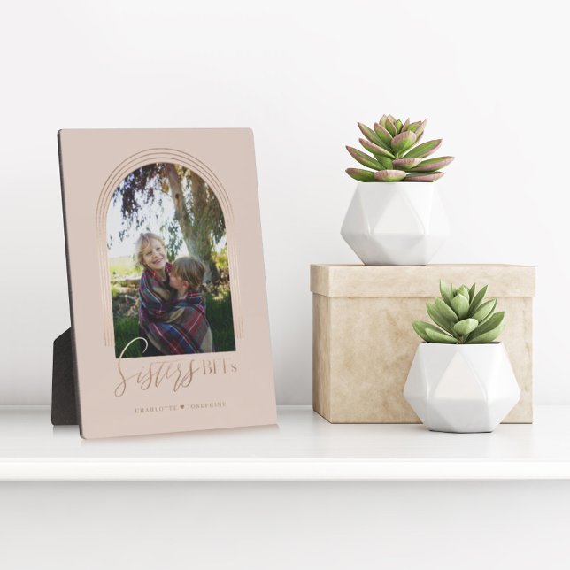Plaque Photo Sisters BFFs Elegant Arch Frame Photo Keepsaké (Créateur téléchargé)