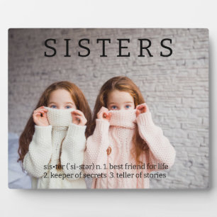 Plaque Photo Sisters Dictionary Définition Fun